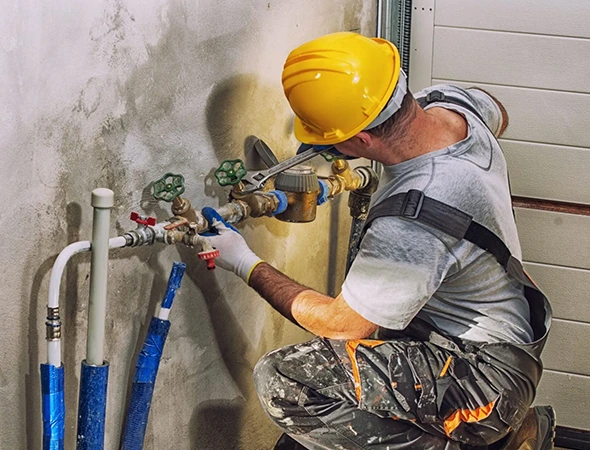 Plumber repairing a damaged pipe to prevent leaks in a Coconut Creek, FL home